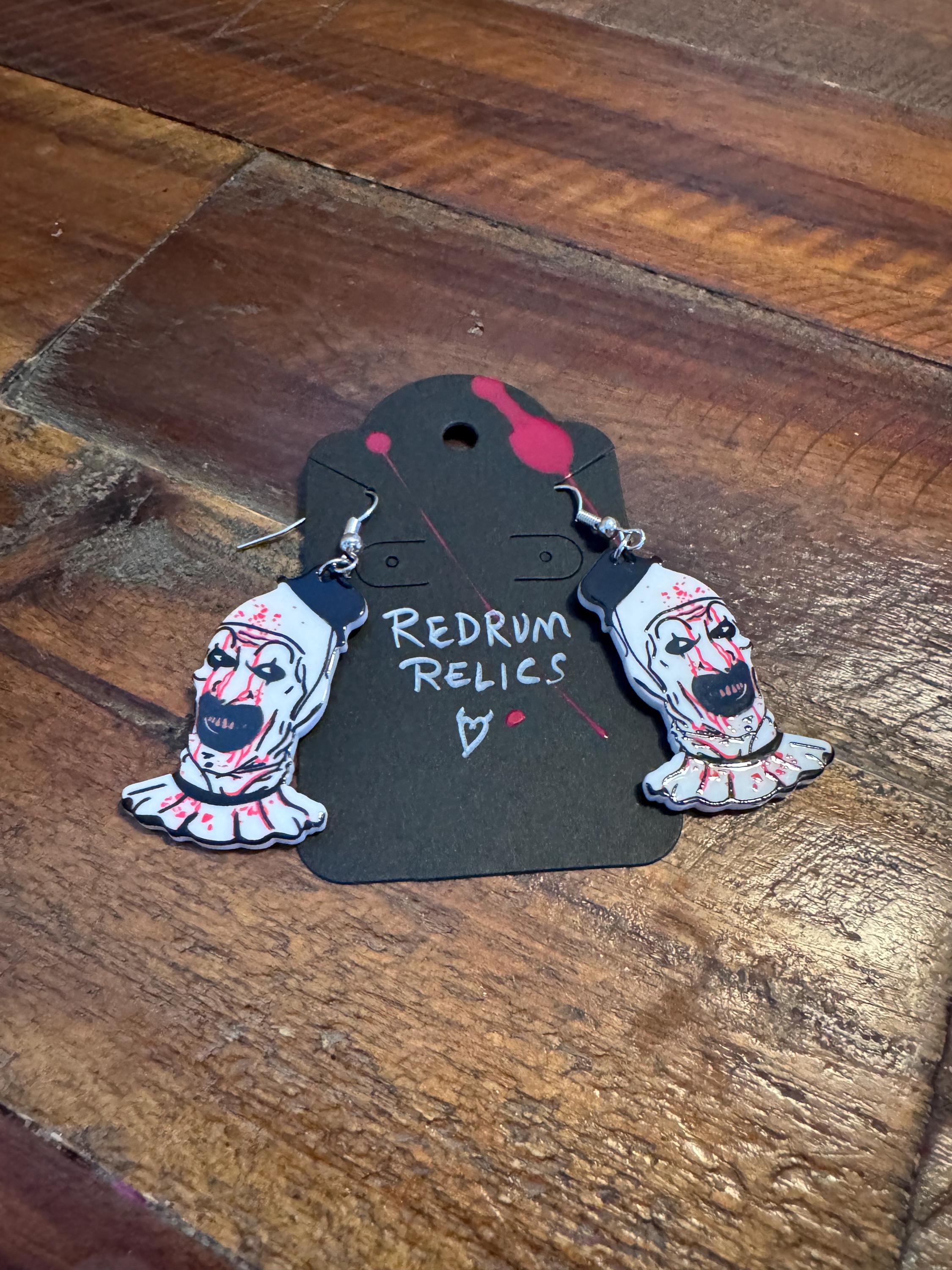 Terrifier Art the Clown Horror Dangle Earrings