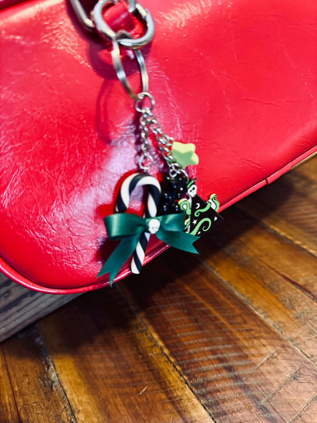 Creepmas Candy Cane Keychain Bag Charm