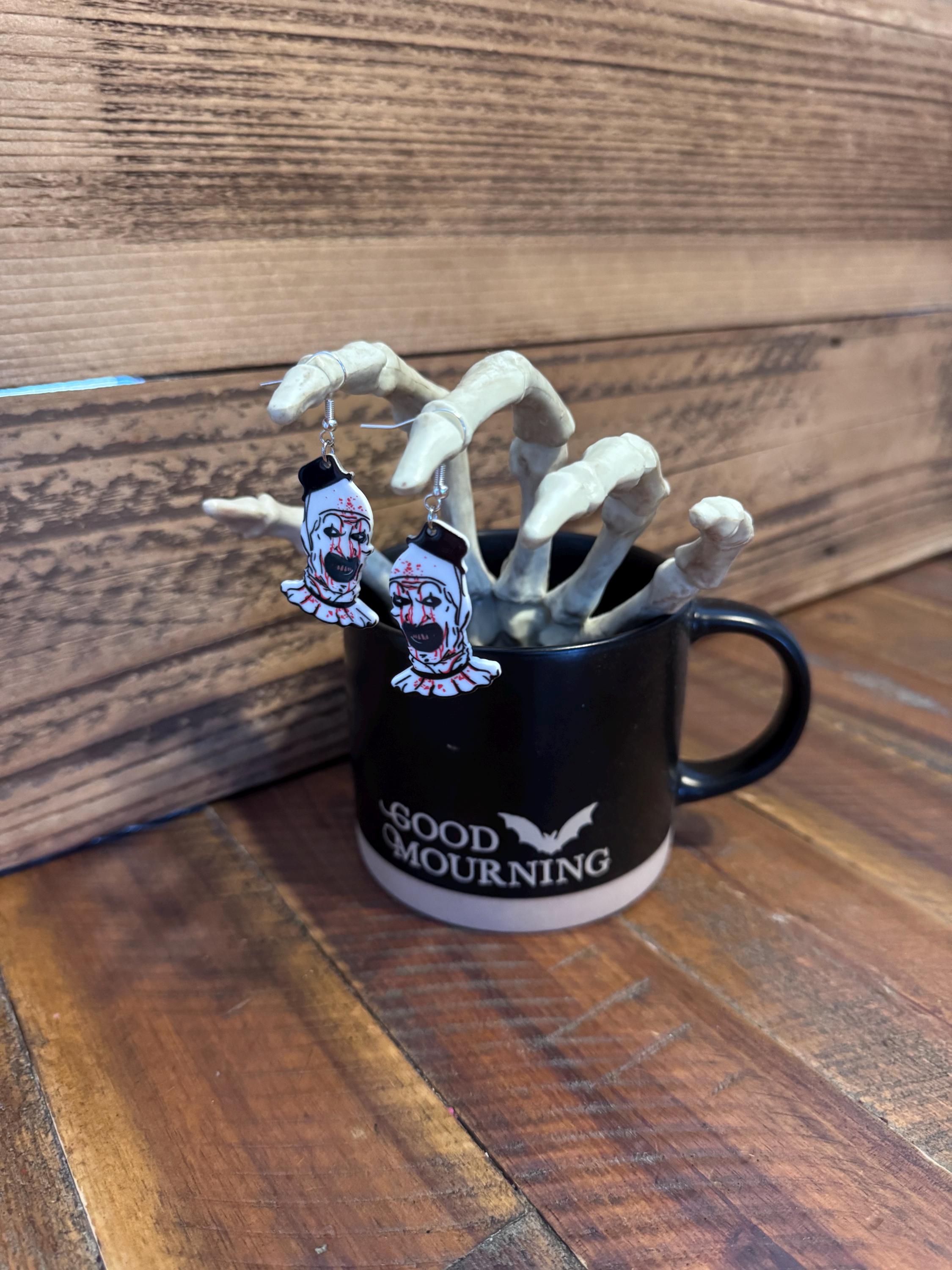 Terrifier Art the Clown Horror Dangle Earrings