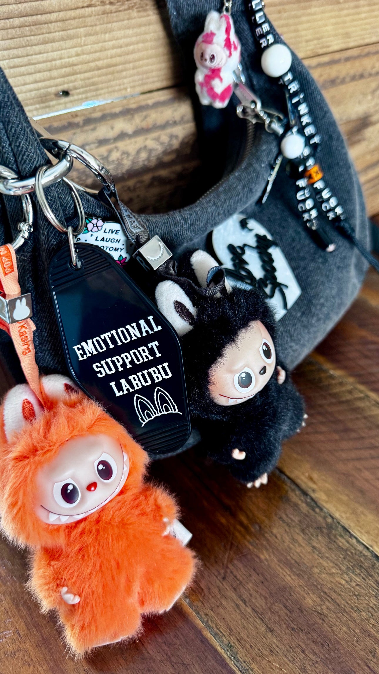Emotional Support Labubu Motel Keychain