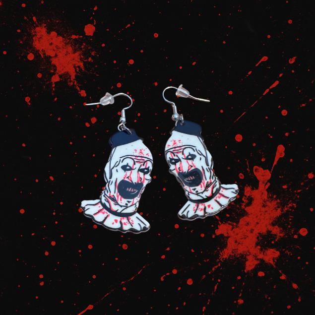 Terrifier Art the Clown Horror Dangle Earrings