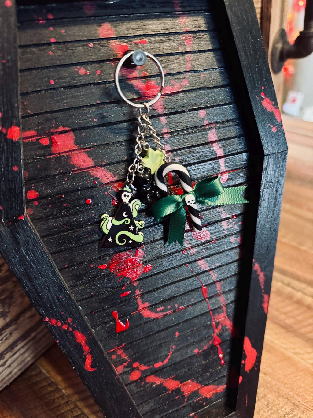 Creepmas Candy Cane Keychain Bag Charm